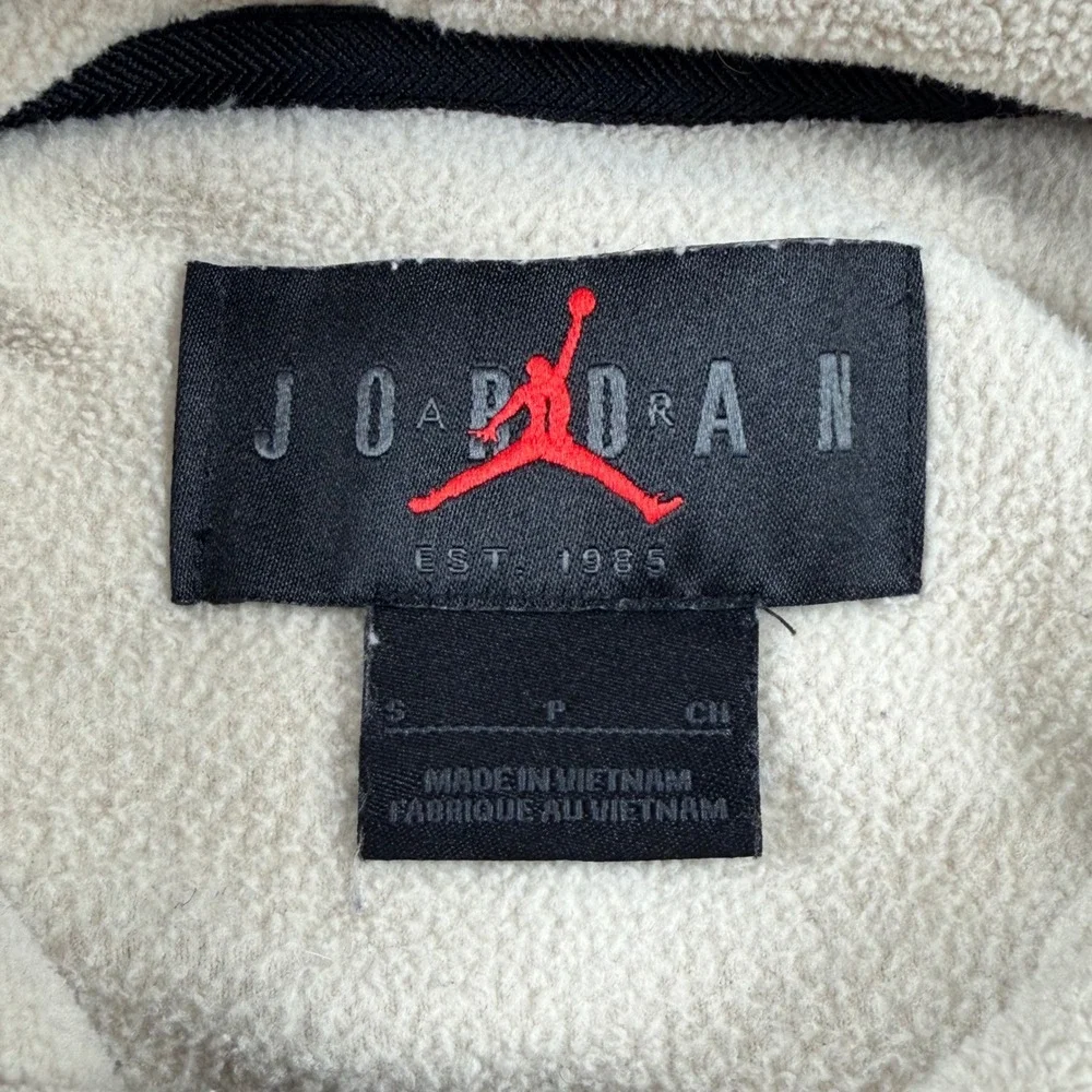 Jordan Fleece Hoodie Mens Small Beige Tan Air Jordan Pullover Sweatshirt